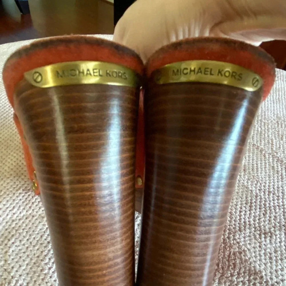 MICHAEL Michael Kors Westley Open Toe leather mule chunky heel platform Size 8 - Picture 10 of 10